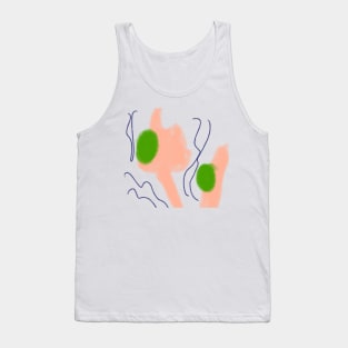 Orange green watercolor art design Tank Top